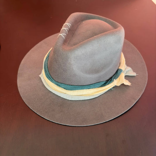 Wool Rancher Hat layered ribbon artisanal