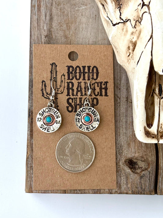 Western Shell Turquoise Stone Earrings