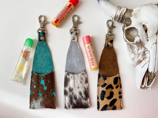 Cowhide Lip Balm Case