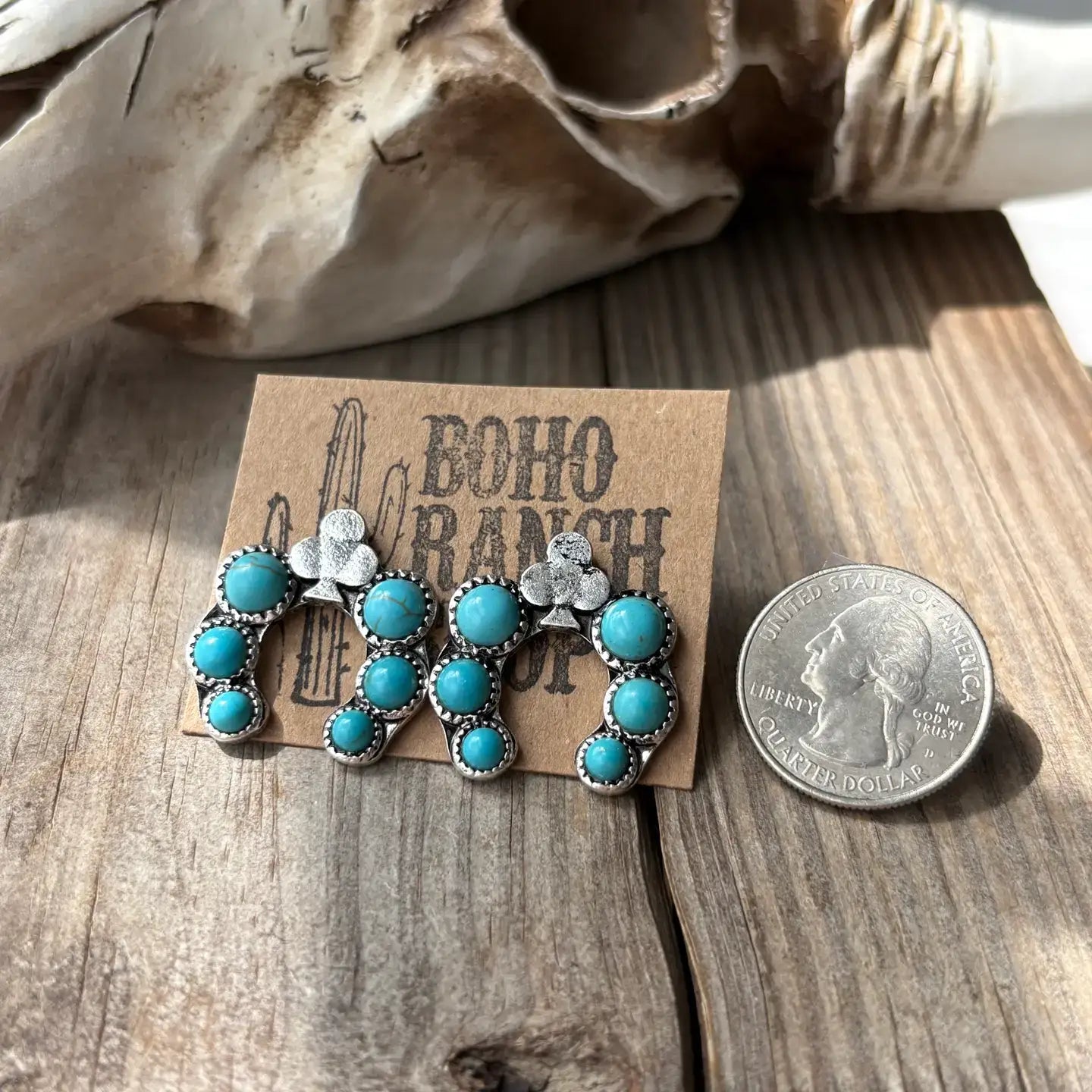 Western - Spade Clover - Squash Blossom Earrings