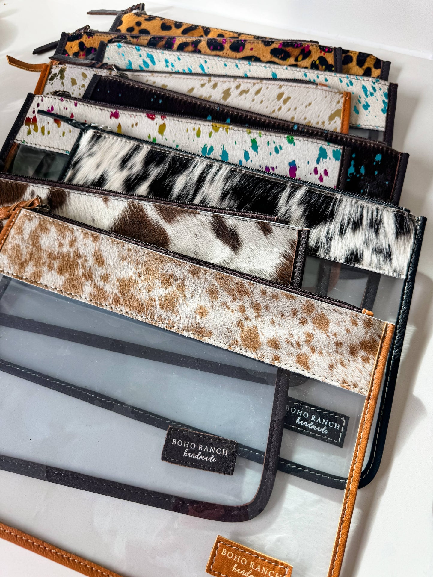 Cowhide Clear Toiletry Makeup Bag