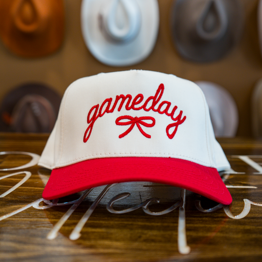 Embroidered Game Day Bow Hat