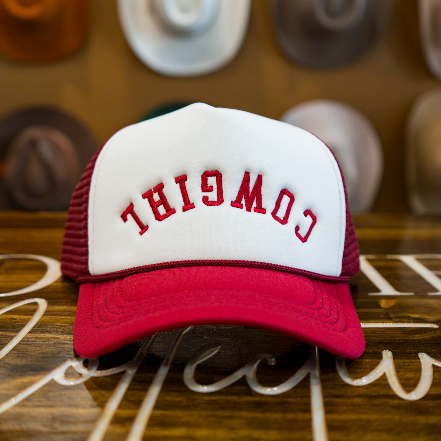 Upside Down Cowgirl Trucker Hat 