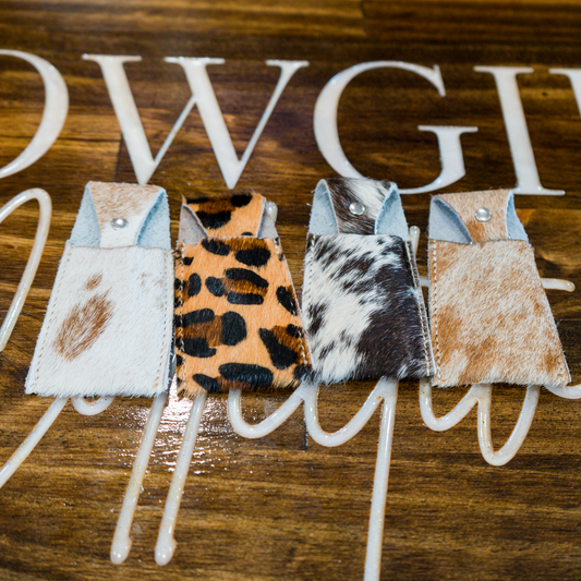 Cowhide Lip Balm Case