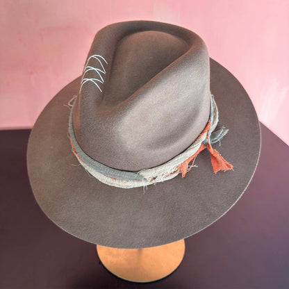 Wool Rancher Hat layered ribbon artisanal