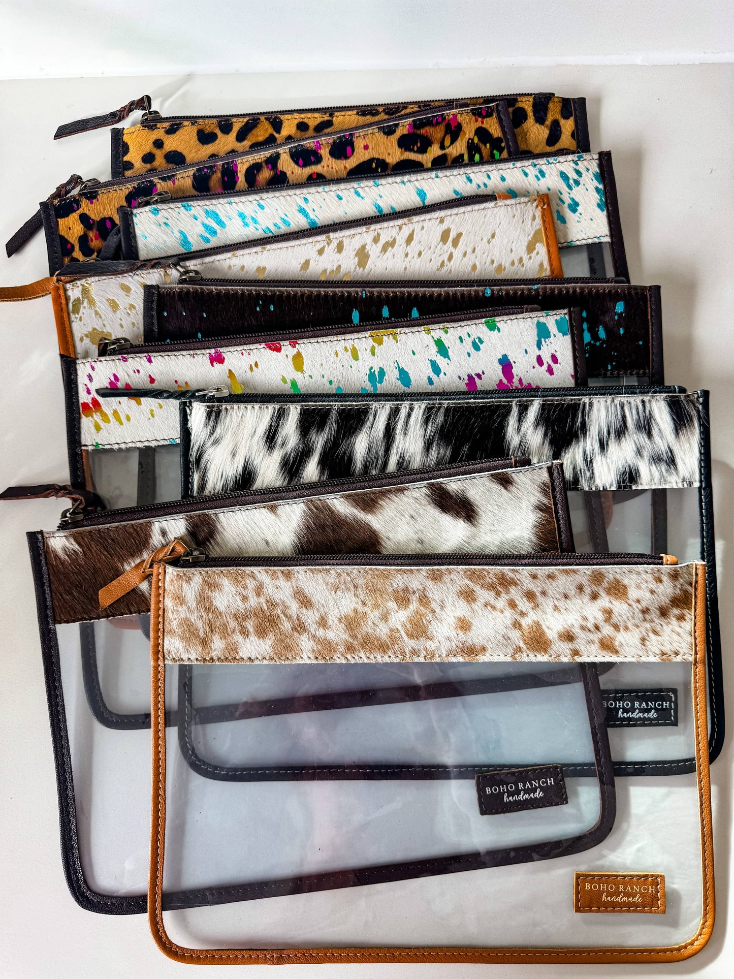 Cowhide Clear Toiletry Makeup Bag