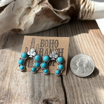 Western - Spade Clover - Squash Blossom Earrings 