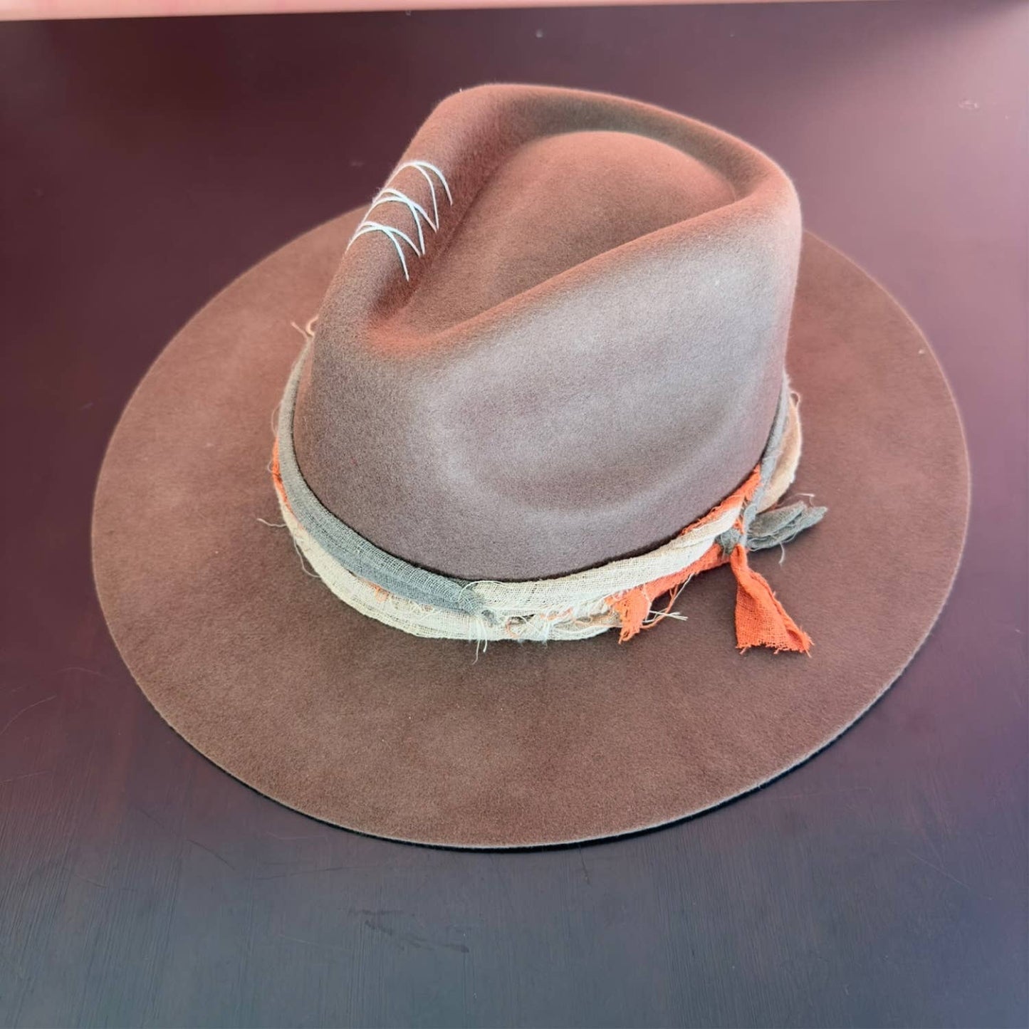 Wool Rancher Hat layered ribbon artisanal