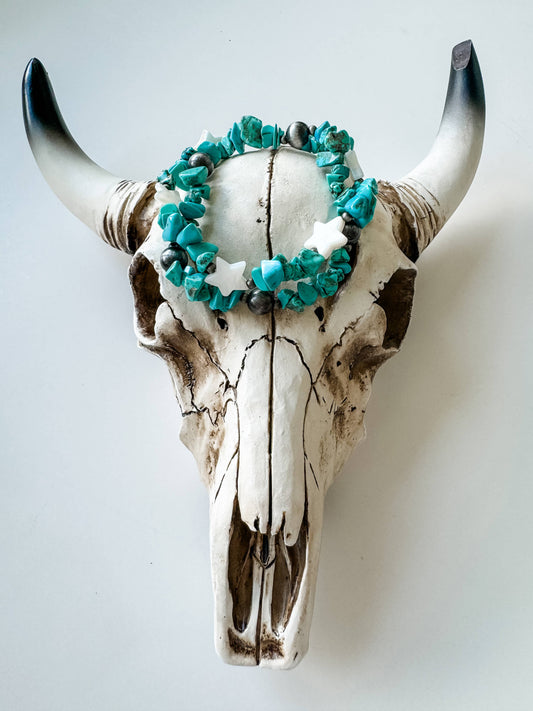 Turquoise Star Stretch Stackable Bracelet Set
