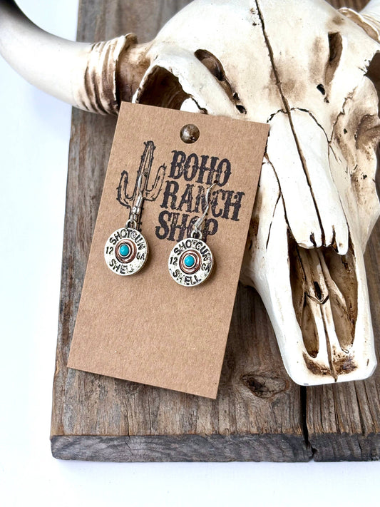Western Shell Turquoise Stone Earrings