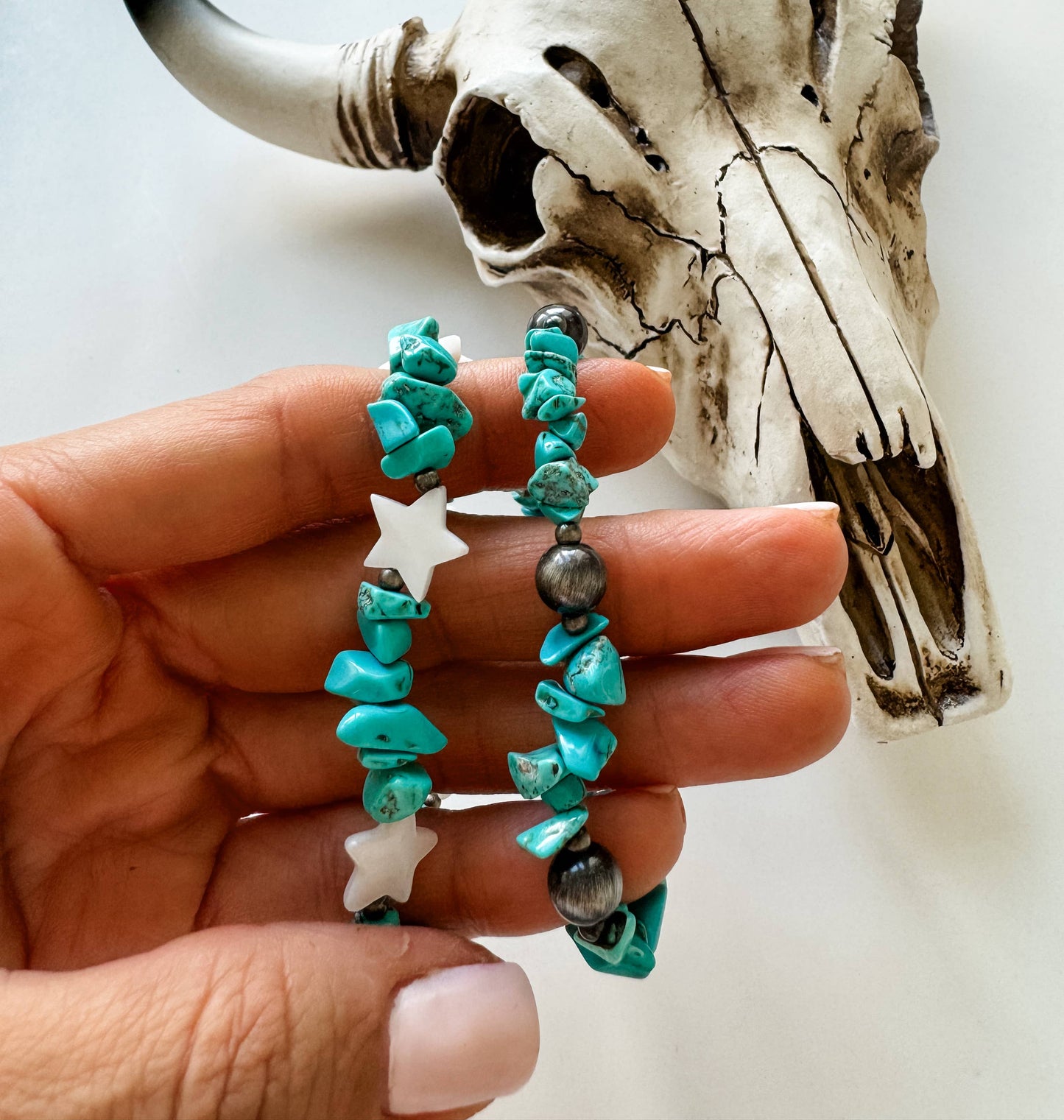 Turquoise Star Stretch Stackable Bracelet Set